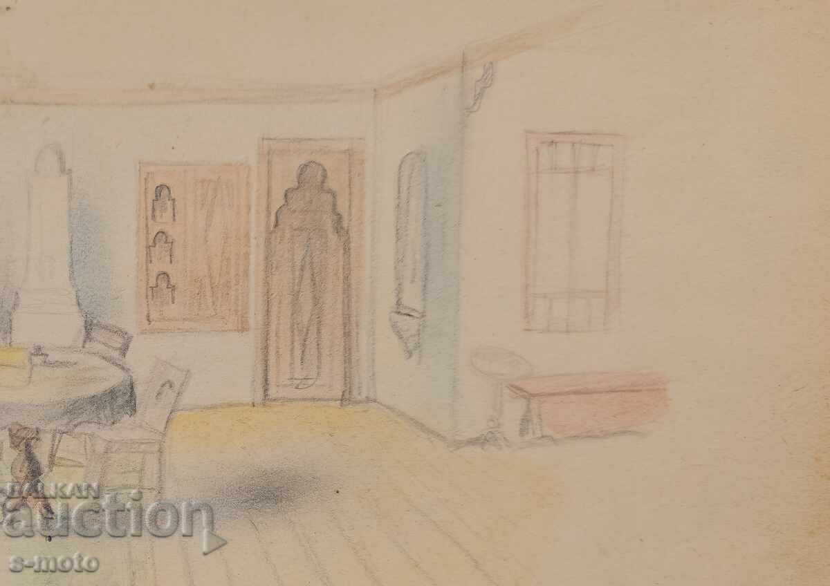1951. Σκηνογραφία με μολύβι Γεώργι Ποπόφ - Τζον (1906 - 1961) - 7