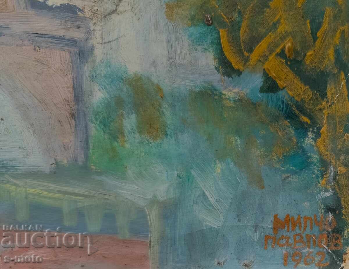 Old oil painting, cityscape, 1962 - 6