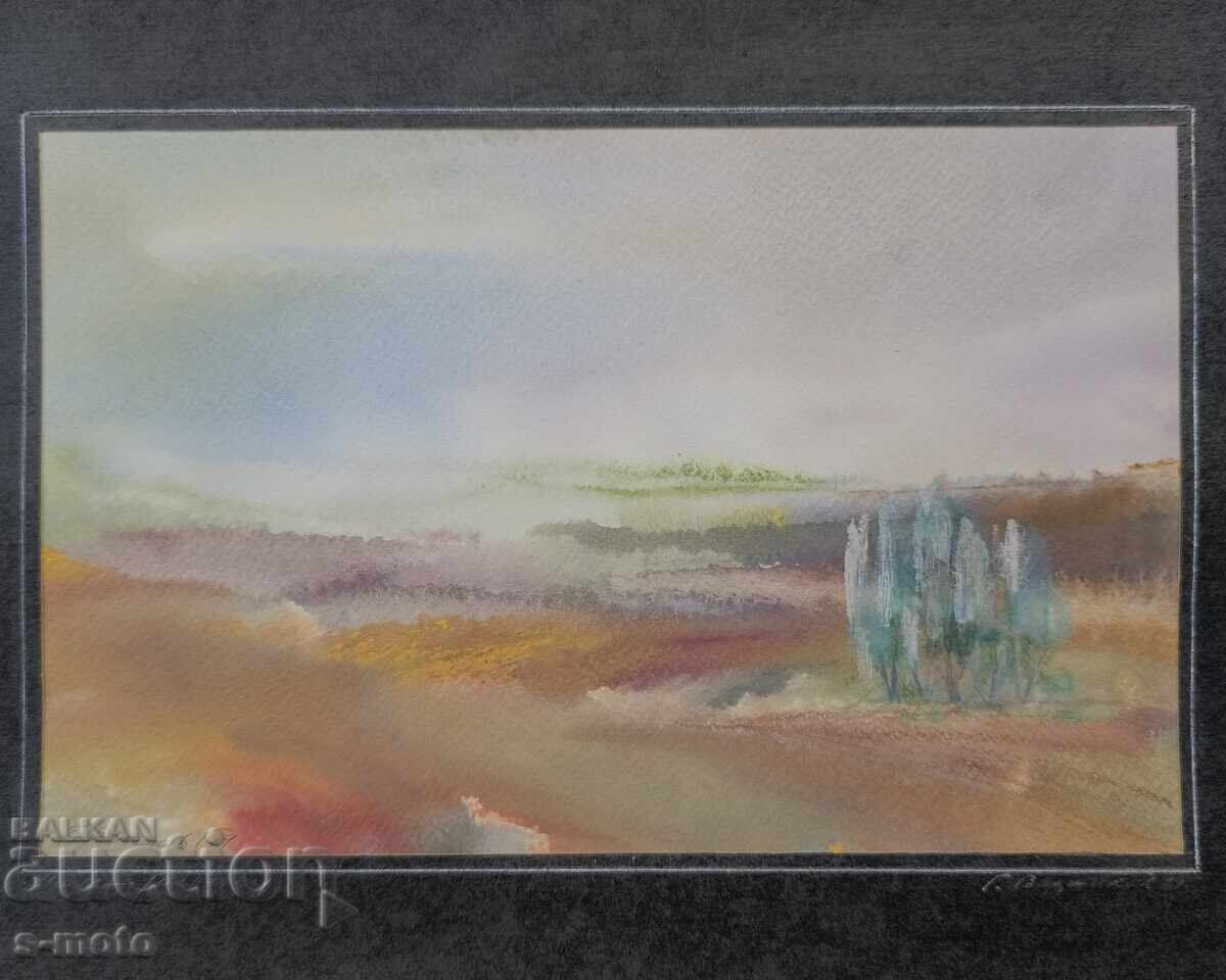 Георги Герджиков акварел пейзаж 1989 г. с цена 300.00 лв. | € 153.39