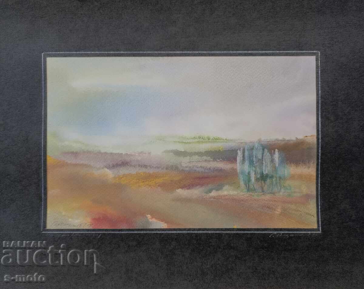 Аукцион Георги Герджиков акварел пейзаж 1989 г.