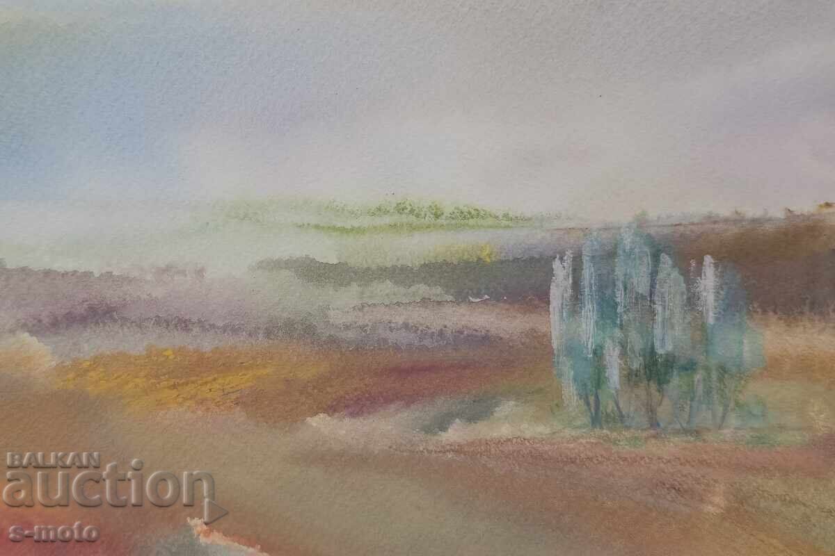 Доставка на Георги Герджиков акварел пейзаж 1989 г.