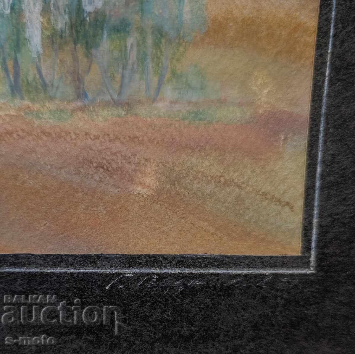 Георги Герджиков акварел пейзаж 1989 г. - 6