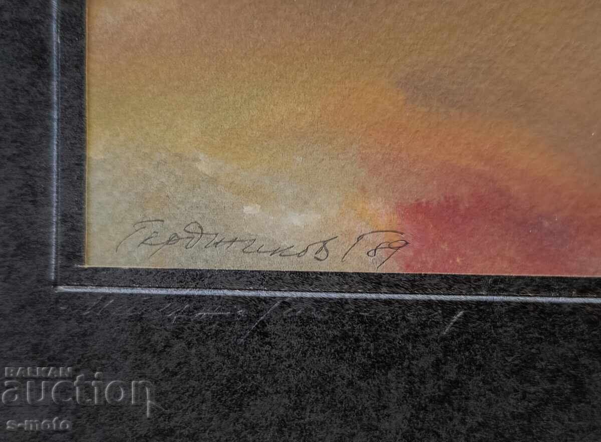 Георги Герджиков акварел пейзаж 1989 г. - 7