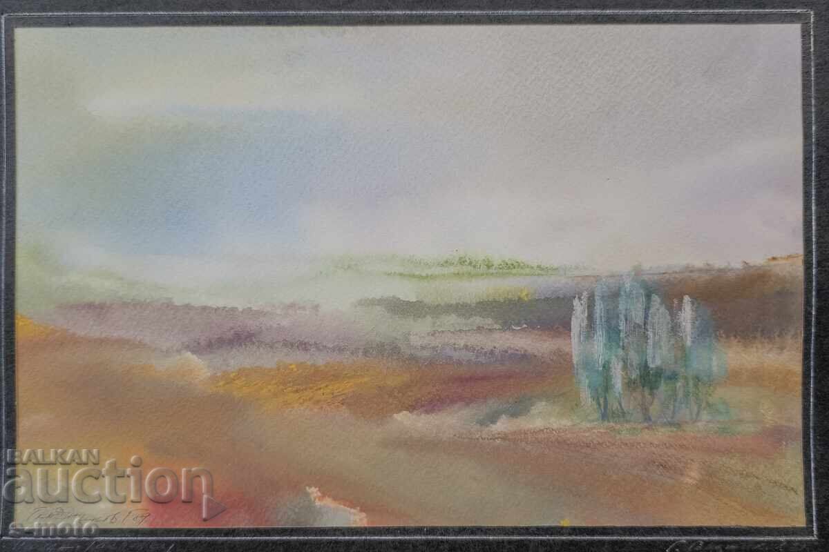 Георги Герджиков акварел пейзаж 1989 г.