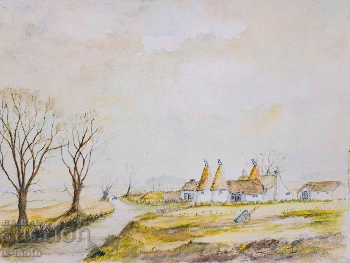 Watercolor landscape painting, signed with price 200.00 BGN | € 102.26 Watercolor landscape painting, signed with price 200.00 BGN | € 102.26