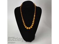 Colier vechi din bachelită, factură, culoare chihlimbar #6178