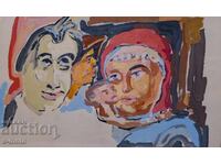 Tablou tempera portret compoziție figurativă