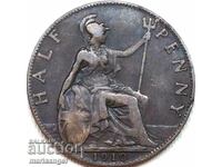 Great Britain 1/2 penny 1910 Edward VII - quite rare