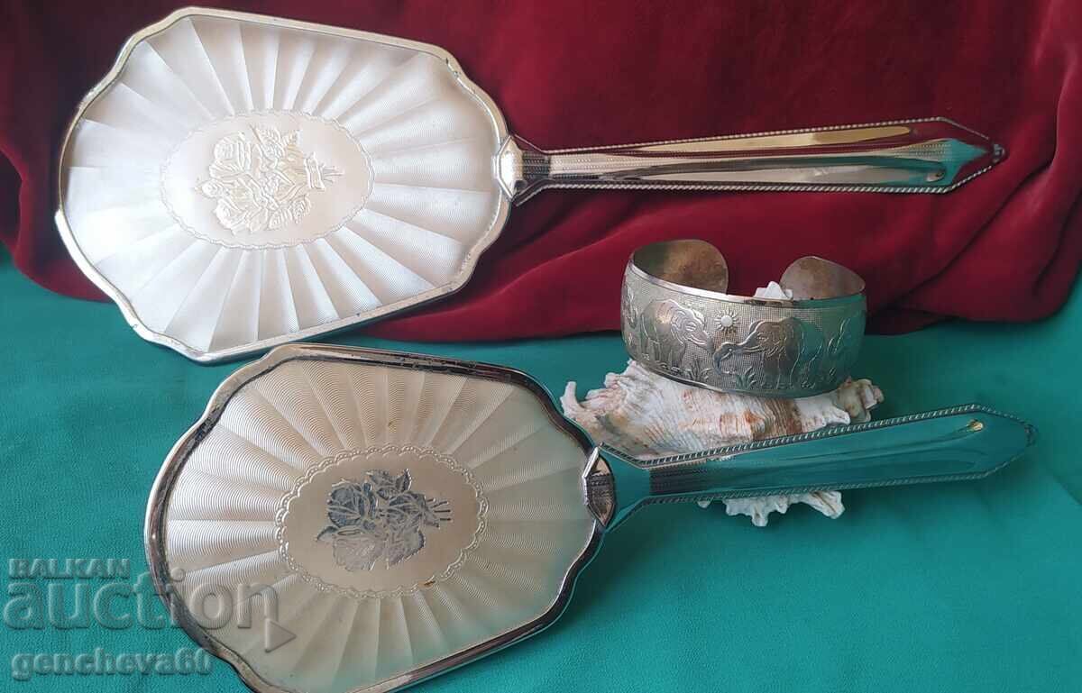 Ρετρό σετ και ασημένιο βραχιόλι, ελεφαντάκια