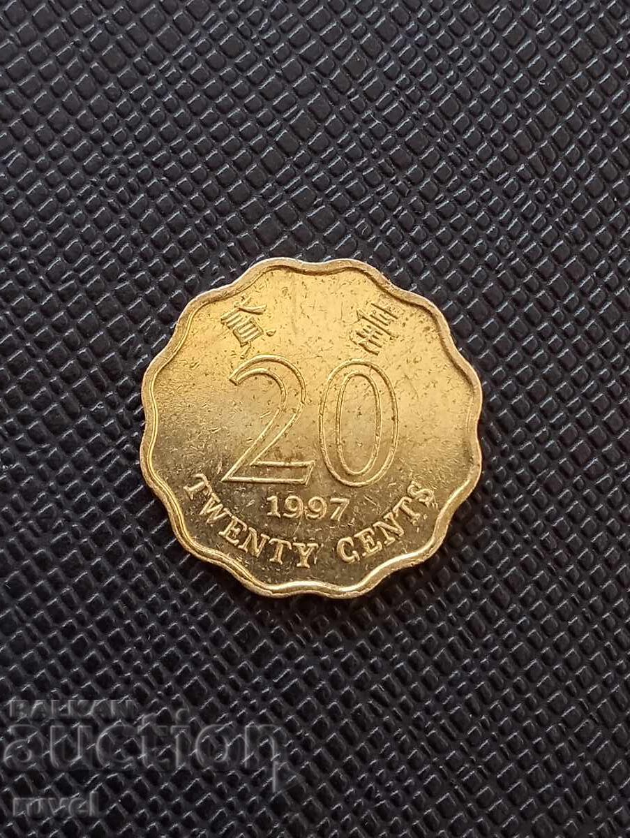 Hong Kong 20 Cents 1997