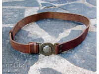 Authentic Old Leather Belt with Boy Scout Buckle