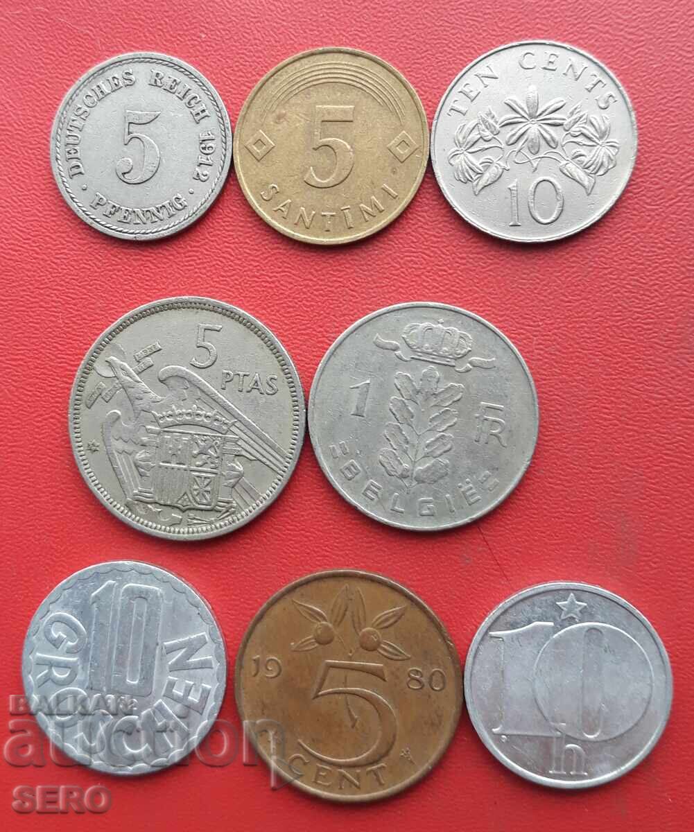 Lot mixt de 8 monede Lot mixt de 8 monede