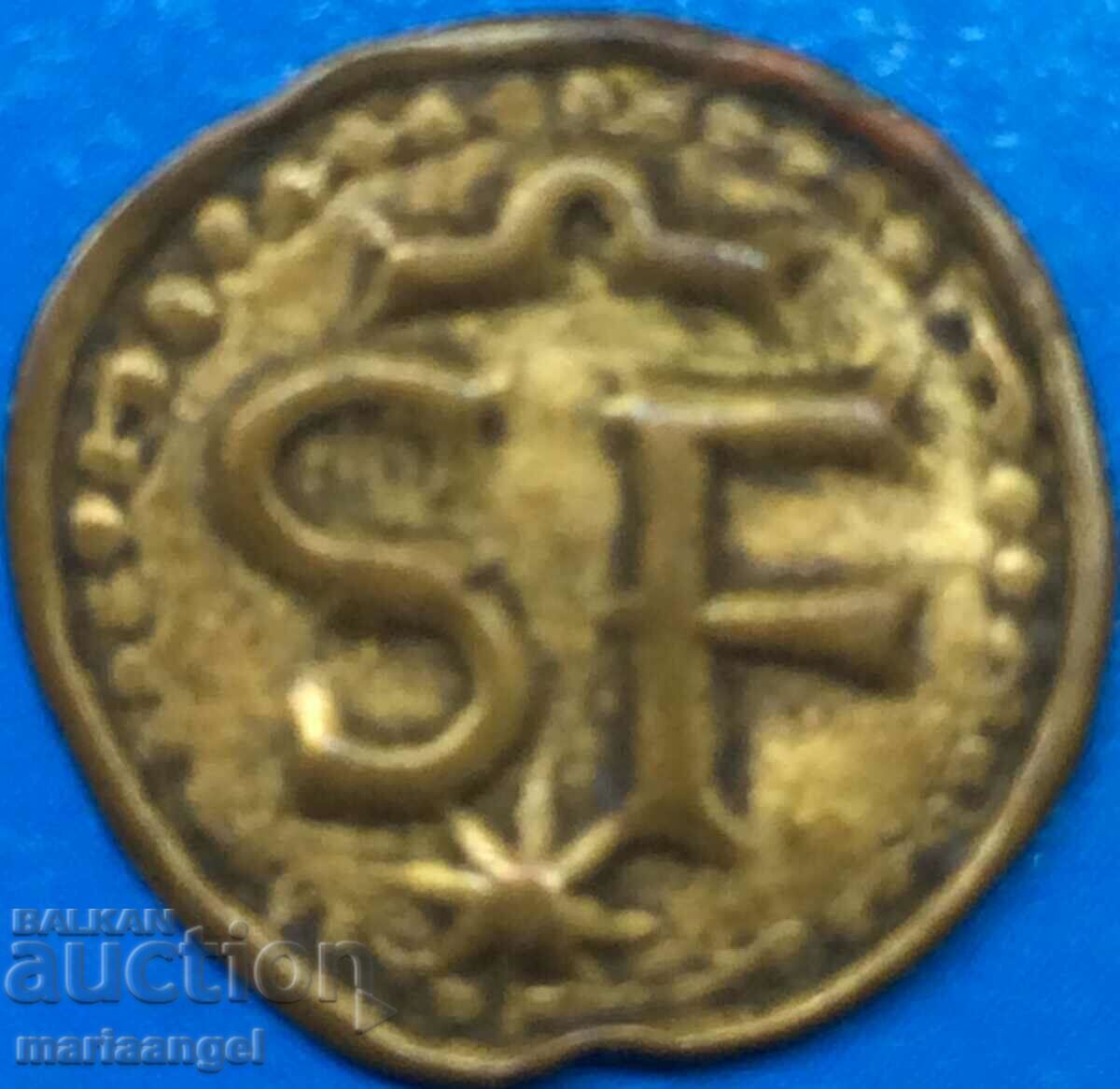 Ισπανία Καταλονία 1 Φελόπα SF+Αστέρι 14mm Κασσίτερος - σπάνιο