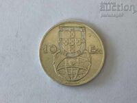 Portugal 10 Escudos 1954 - Silver 0.680