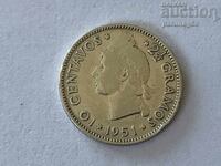 Dominican Republic 10 Centavos 1951 Silver 0.900