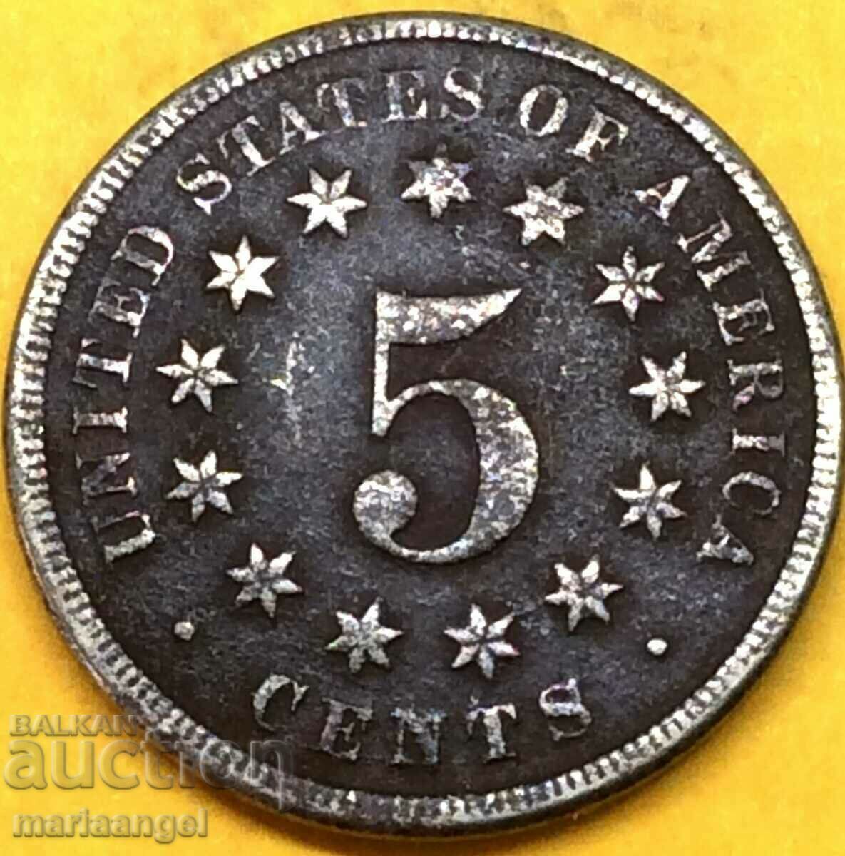 USA 5 cents 1868 SHIELD nickel - 5 USA 5 cents 1868 SHIELD nickel - 5