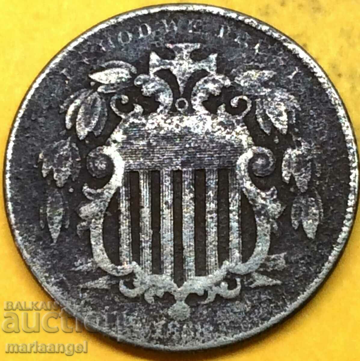 USA 5 cents 1868 SHIELD nickel - 6 USA 5 cents 1868 SHIELD nickel - 6