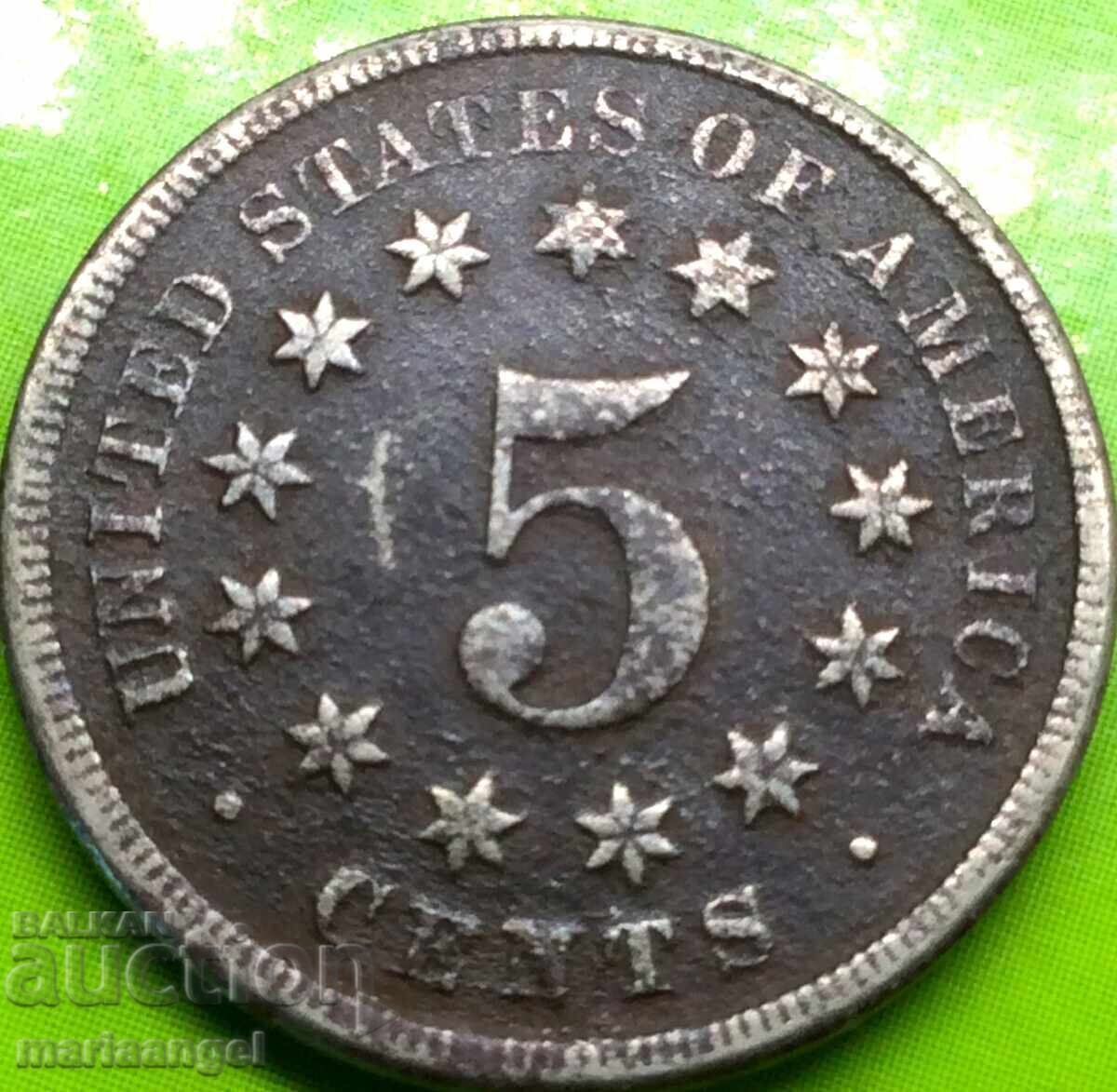 USA 5 cents 1868 SHIELD nickel USA 5 cents 1868 SHIELD nickel