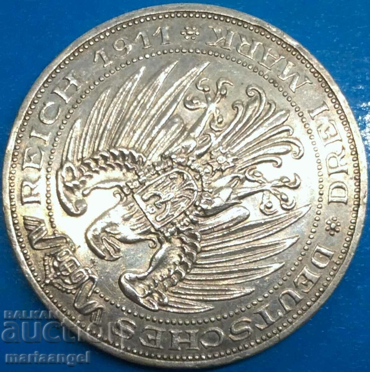 3 γραμματόσημα 1911 Prussia Breslau University Γερμανία - 5