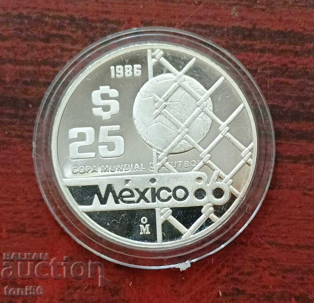 Мексико 25 песос 1986г, сребро пруф Мексико 25 песос 1986г, сребро пруф