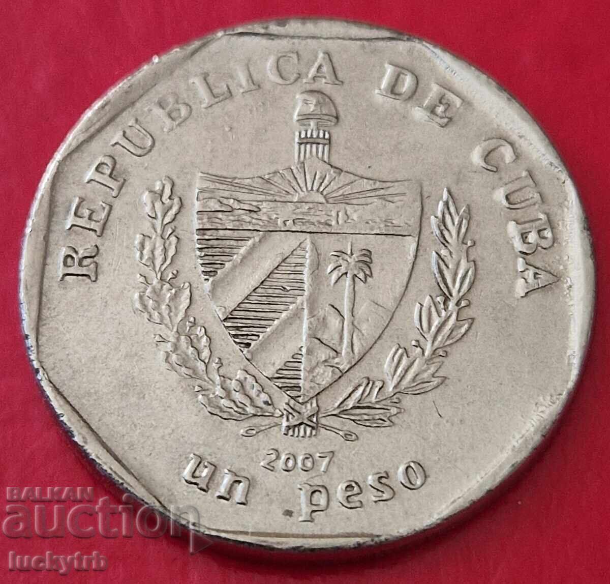 1 peso 2007 - Cuba with price 1.60 BGN | € 0.82