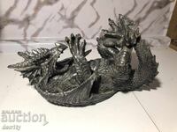 Suport mare de sticlă de vin, figurină dragon