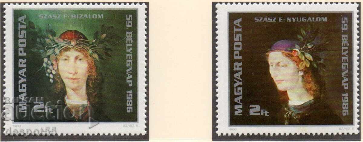1986. Ουγγαρία. Ημέρα της γραμματόσημου. Εικόνες