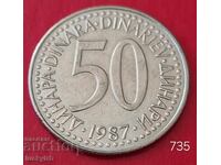 50 δηνάρια 1987 - Γιουγκοσλαβία
