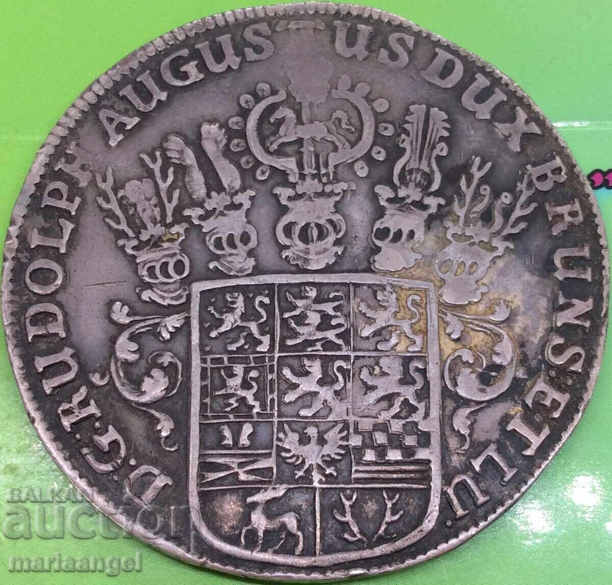 Thaler 1673 Germany Braunschweig Rudolf August 28.74g Ag - 6 Thaler 1673 Germany Braunschweig Rudolf August 28.74g Ag - 6