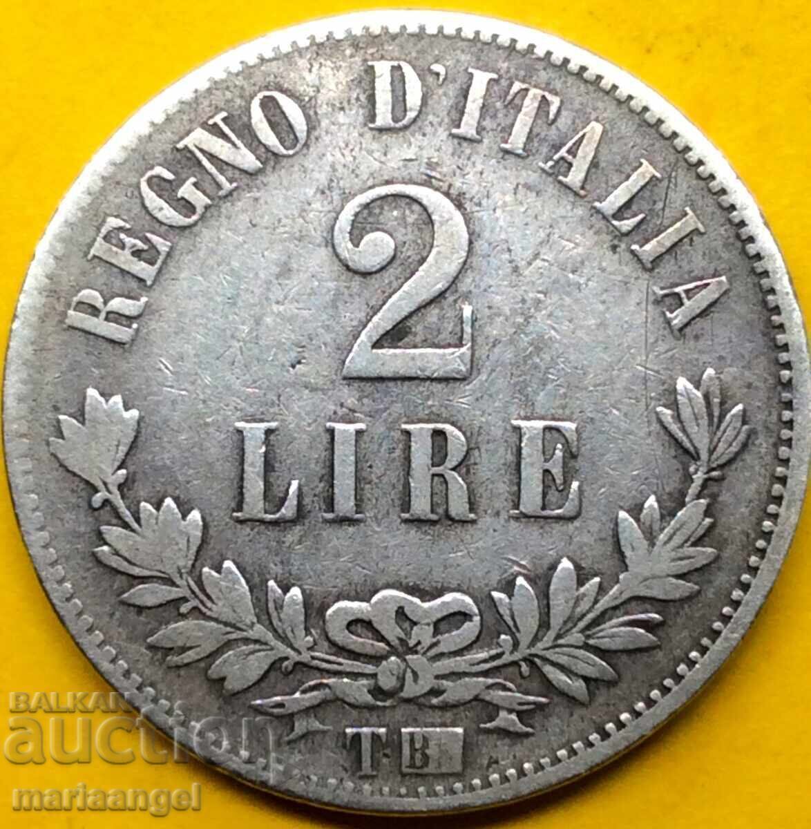 2 λίρες 1863 Τ - Τορίνο Ιταλία "ΨΗΦΙΟ" VALORE BN-Μπέρμιγχαμ RAR