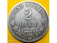 2 λίρες 1863 Τ - Τορίνο Ιταλία "ΨΗΦΙΟ" VALORE BN-Μπέρμιγχαμ RAR