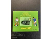 Μπλοκ, γραμματόσημα-Παγκόσμιο Κύπελλο Μεξικού'86-1986.