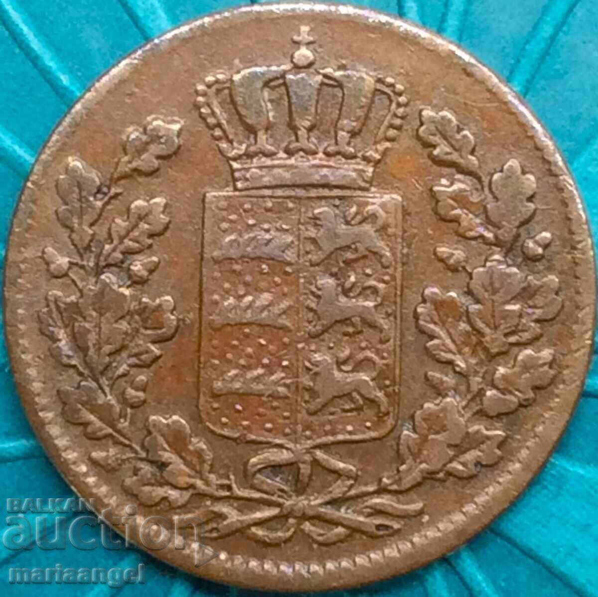 1/2 Kreuzer 1856 Germany Württemberg Cu - 5