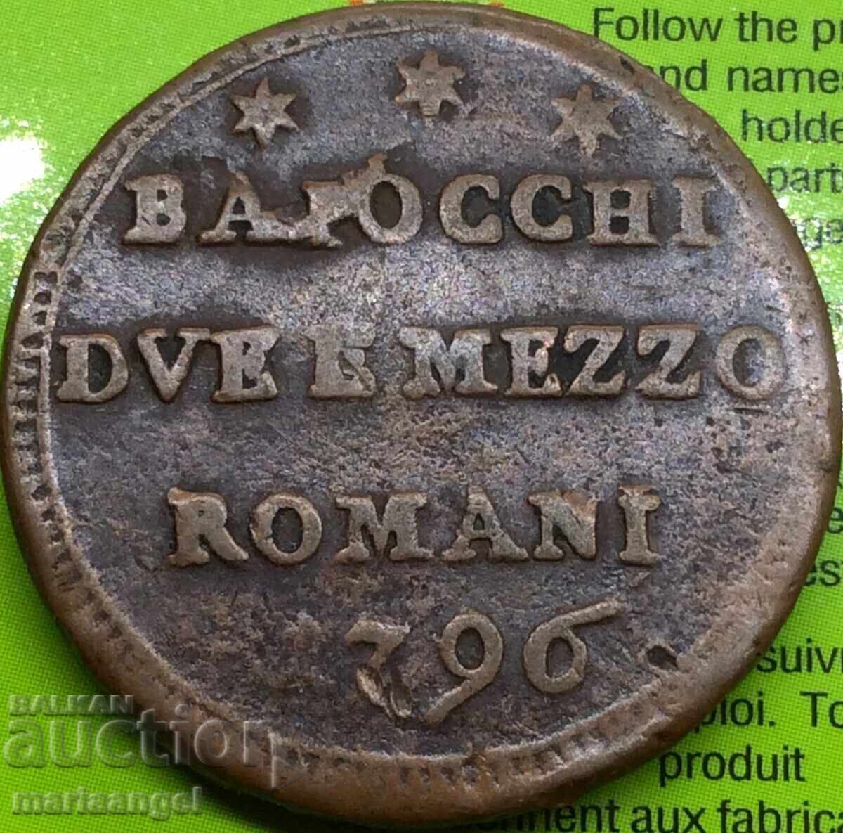 Доставка на 2,5 Байочи 1796 Ватикан Пий VI 1775-1799 18,2гр 29мм Бронз