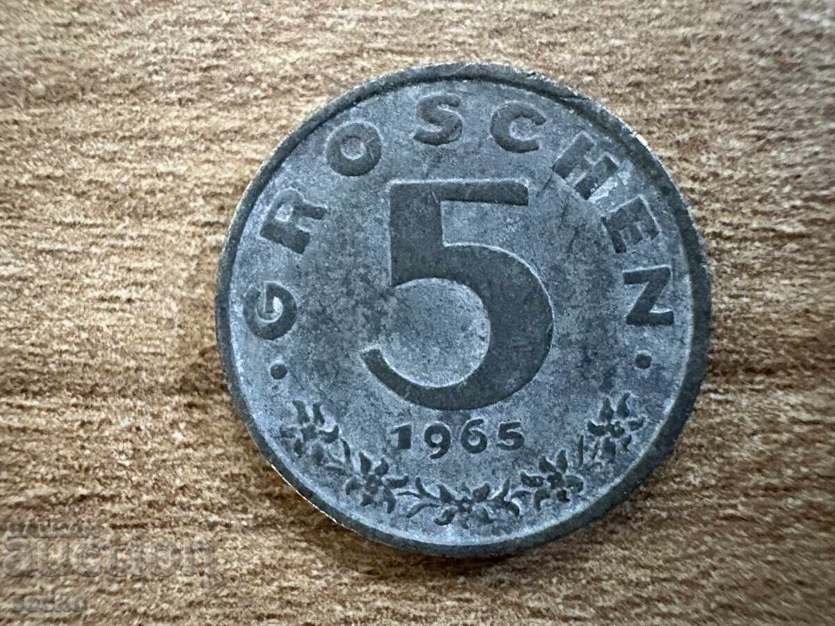 Austria - 5 groși (1965) Austria - 5 groși (1965)
