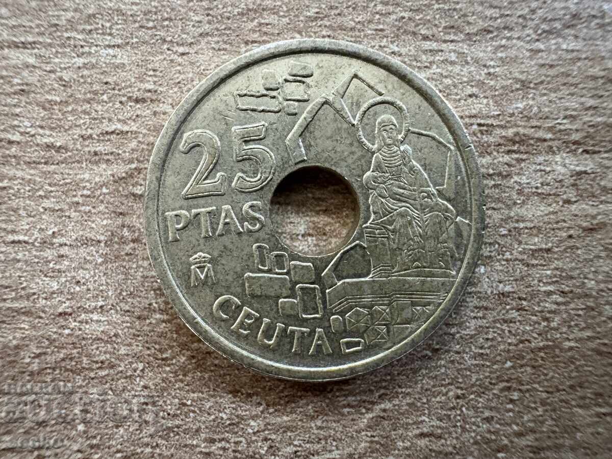 Spain - 25 Pesetas (1998) - Ceuta
