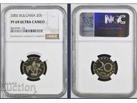 20 Stotinki 2002 PF ULTRA CAMEO 69 NGC