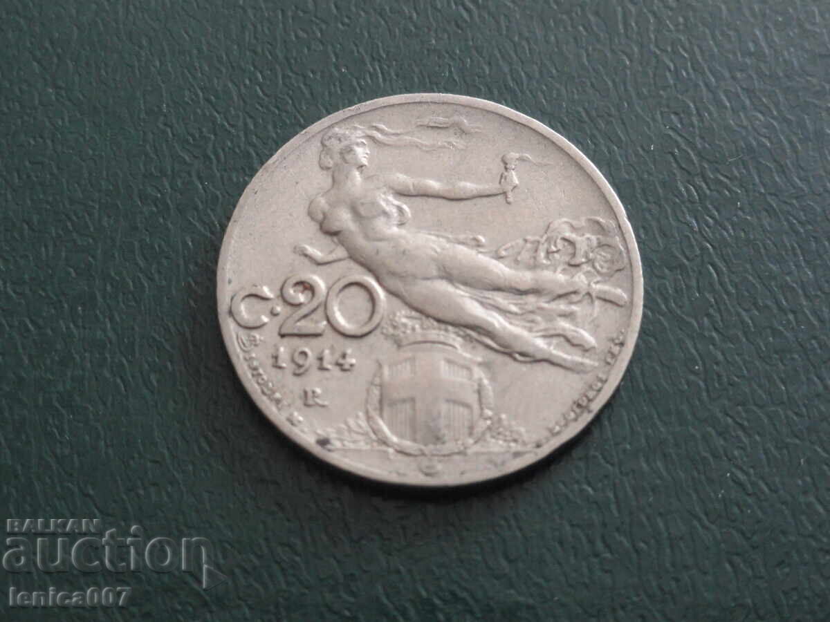 Italy 1914 - 20 centesimi