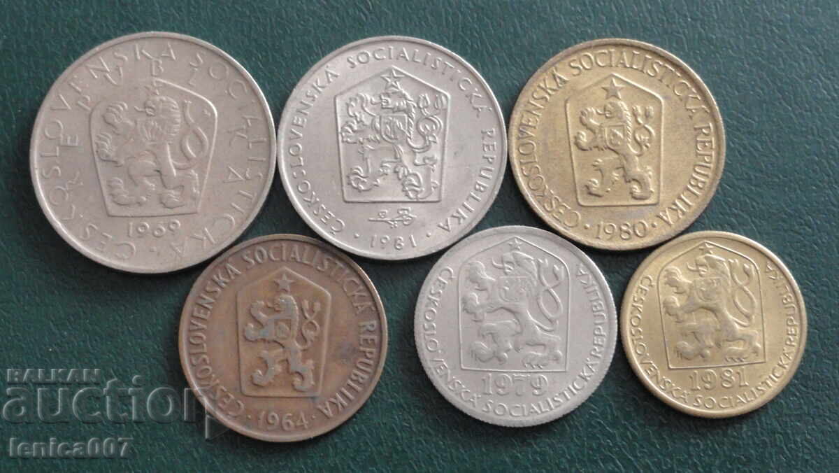 Cehoslovacia - Monede (6 bucăți) cu preț 2.20 BGN | € 1.12