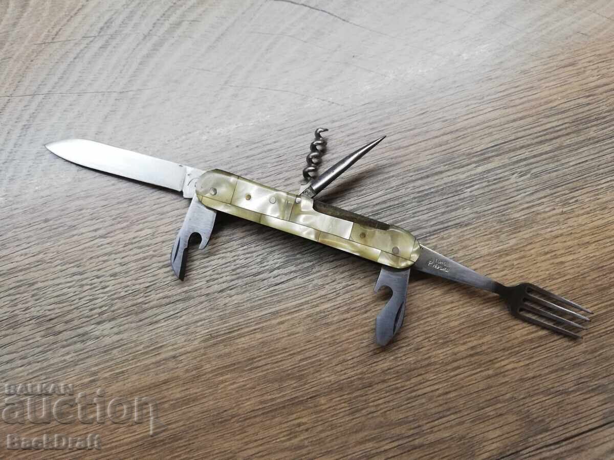 SOCIAL POCKET KNIFE, KNIFE WITH SICKLE AND HAMMER, VELIKO TARNOVO