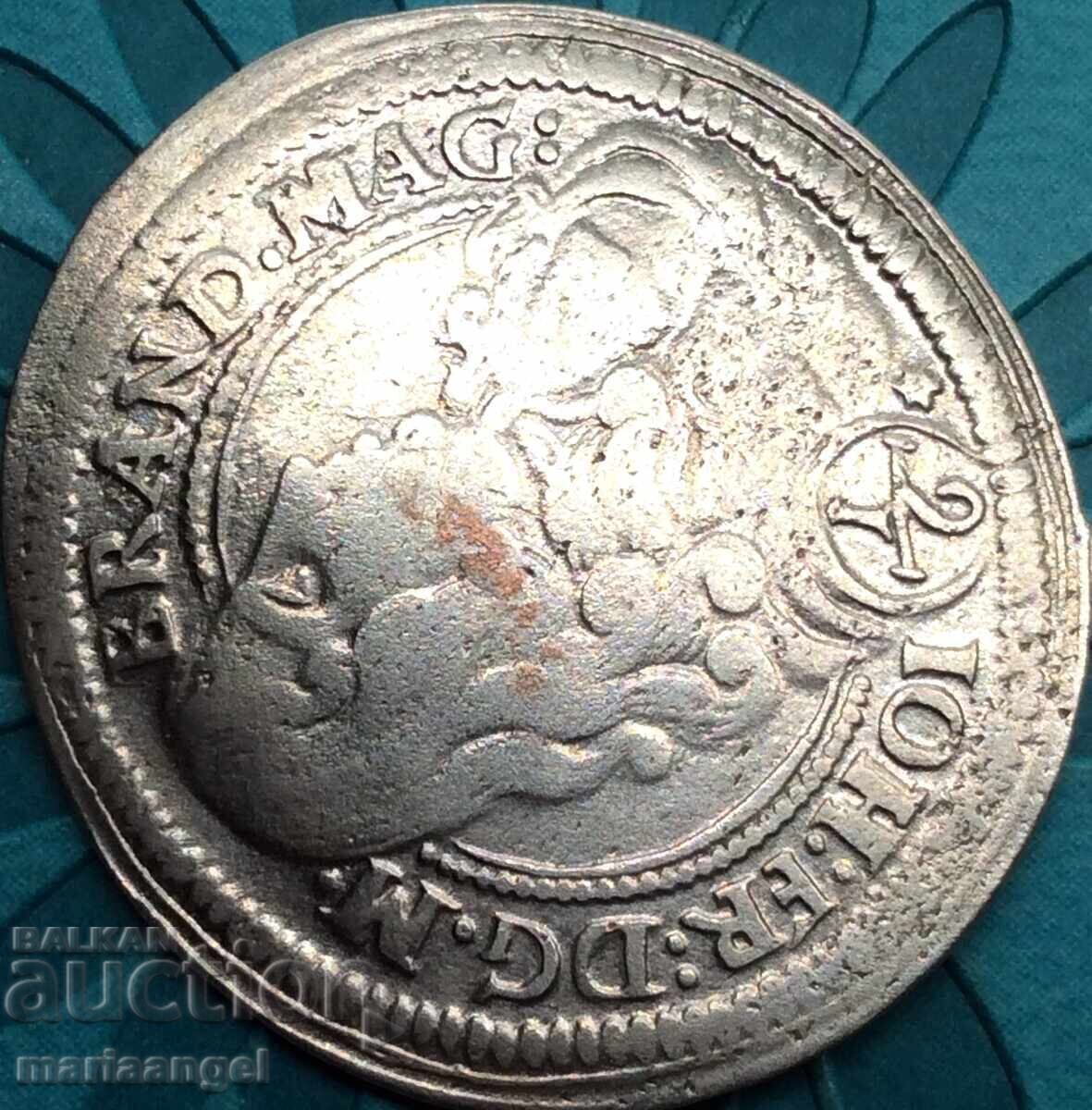 Brunswick-Wolfenbüttel Ansbach 1/6 Thaler 1678 Johann Friedrich Small Head - 6 Brunswick-Wolfenbüttel Ansbach 1/6 Thaler 1678 Johann Friedrich Small Head - 6