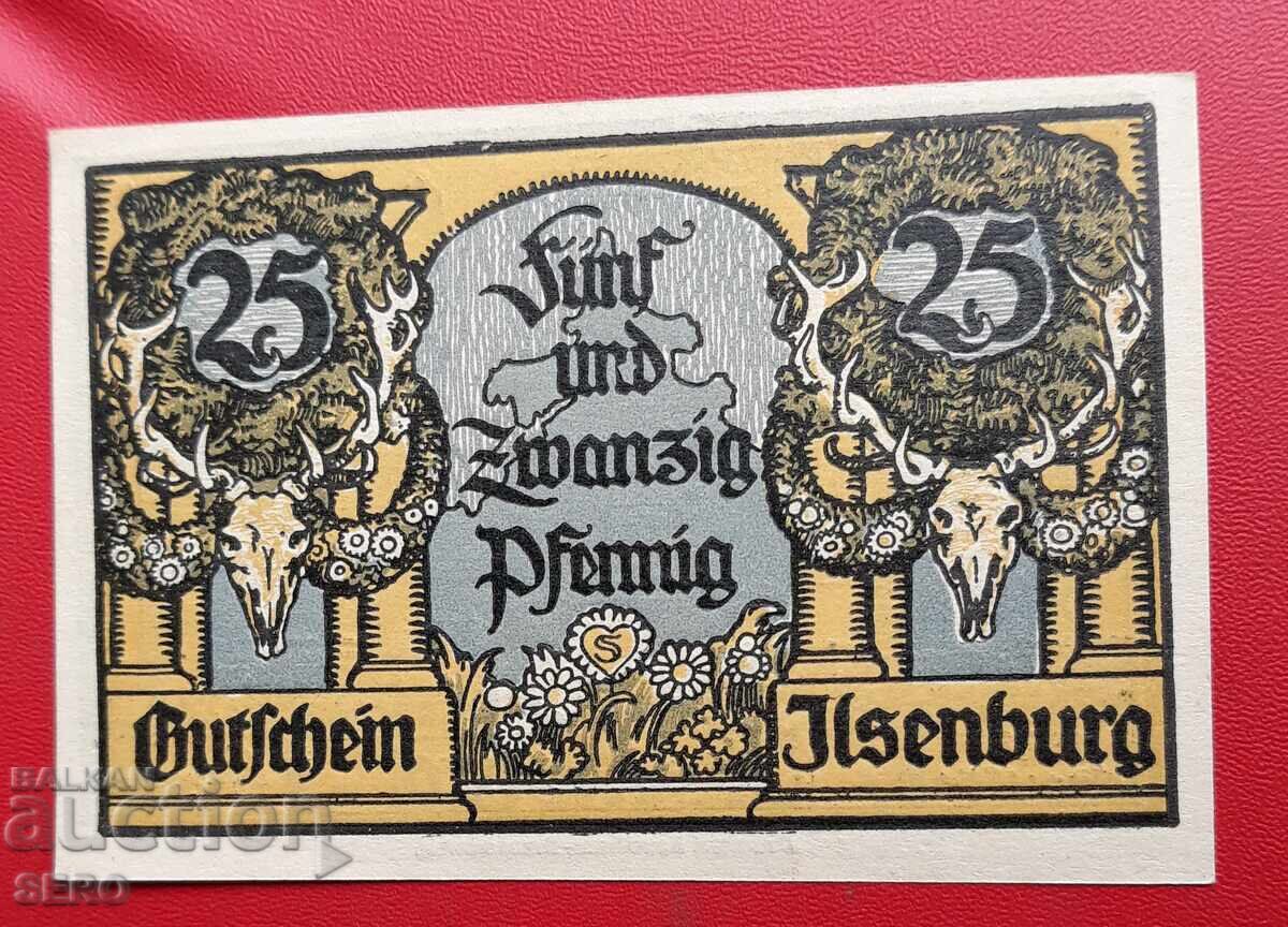 Banknote - Germany - Saxony-Ilsenburg - 25 Pfennig 1921 Banknote - Germany - Saxony-Ilsenburg - 25 Pfennig 1921