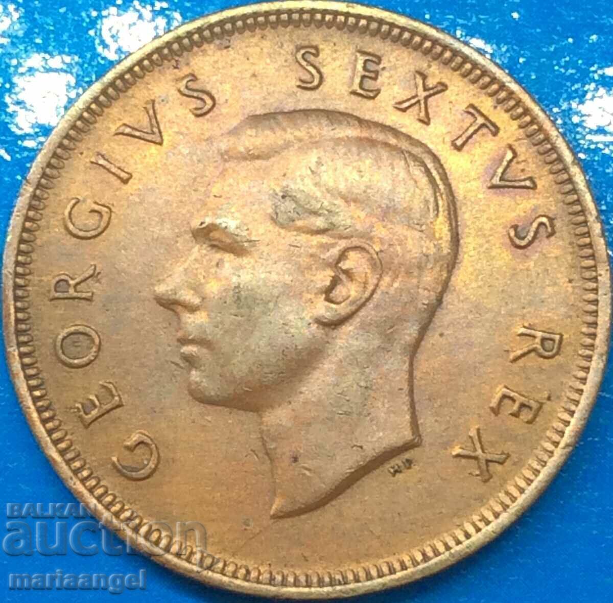 Южна Африка 1 пени 1952 Джордж VI  UNC 16000 бр! - 6