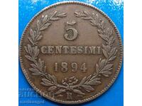 San Marino 1894 5 centesimi