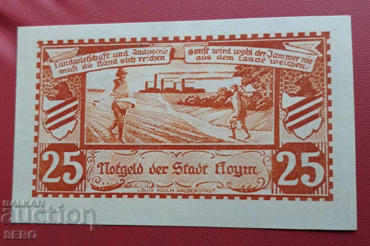 Банкнота-Германия-Саксония-Хойм-25 пфенига 1921