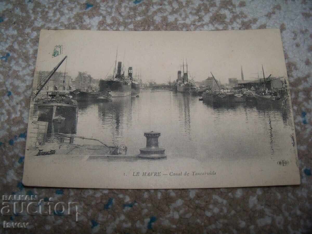 Veche carte poștală franceză cu vapoare din 1918