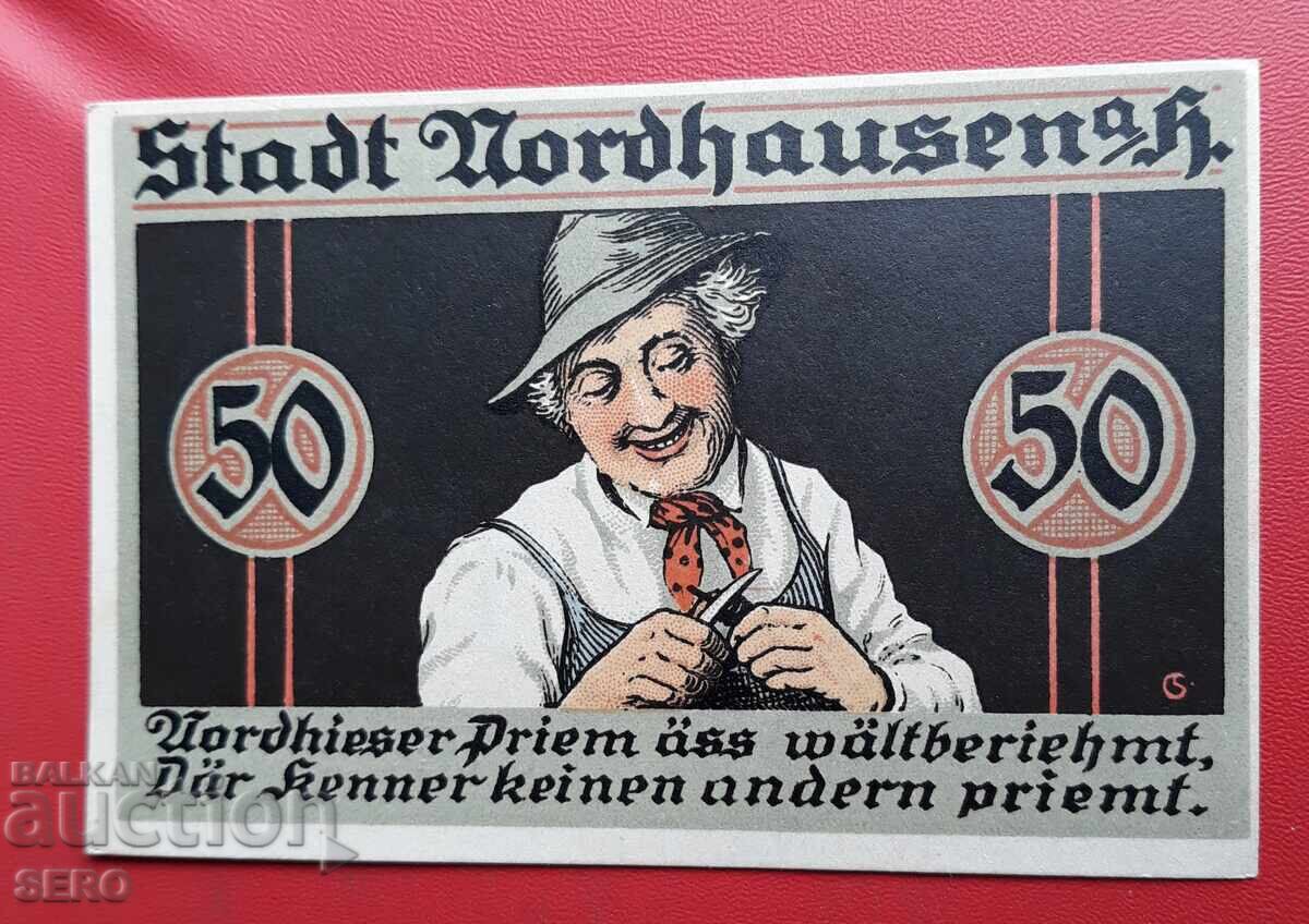 Banknote-Germany-Thuringia-Nordhausen-50 pfennig 1921