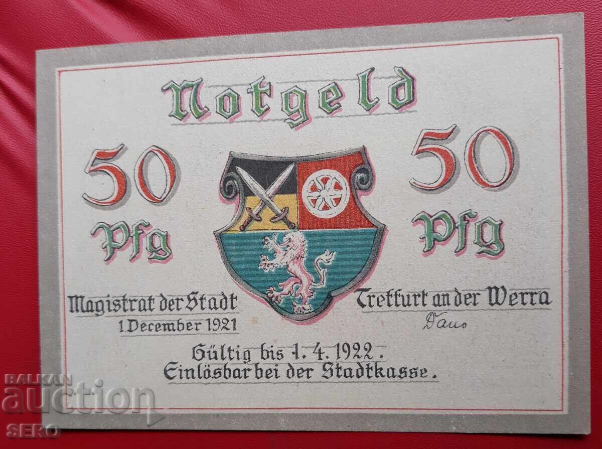 Τραπεζογραμμάτιο-Γερμανία-Θουριγγία-Τρέφουρτ-50 πφένιγκ 1921 με τιμή 2.00 BGN | € 1.02 Τραπεζογραμμάτιο-Γερμανία-Θουριγγία-Τρέφουρτ-50 πφένιγκ 1921 με τιμή 2.00 BGN | € 1.02