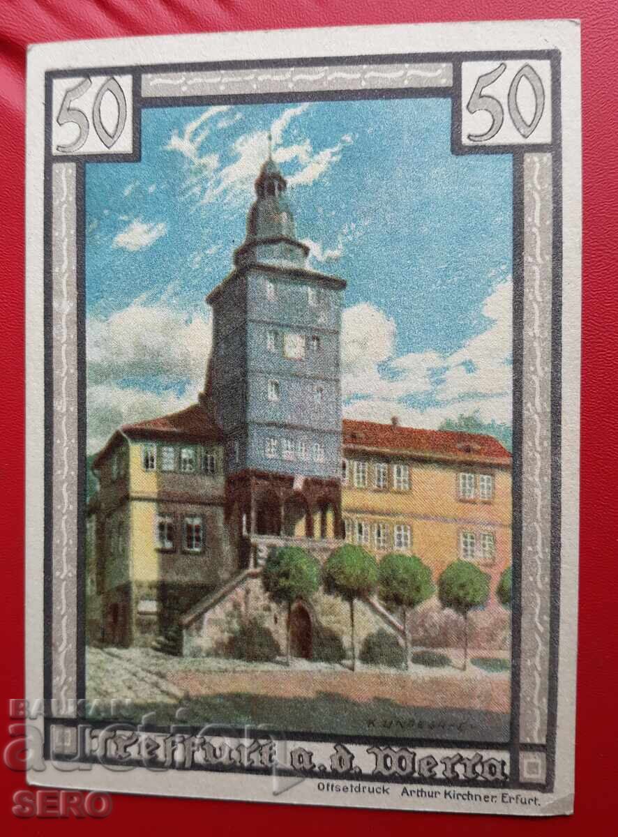 Banknote - Germany - Thuringia - Treffurt - 50 Pfennig 1921