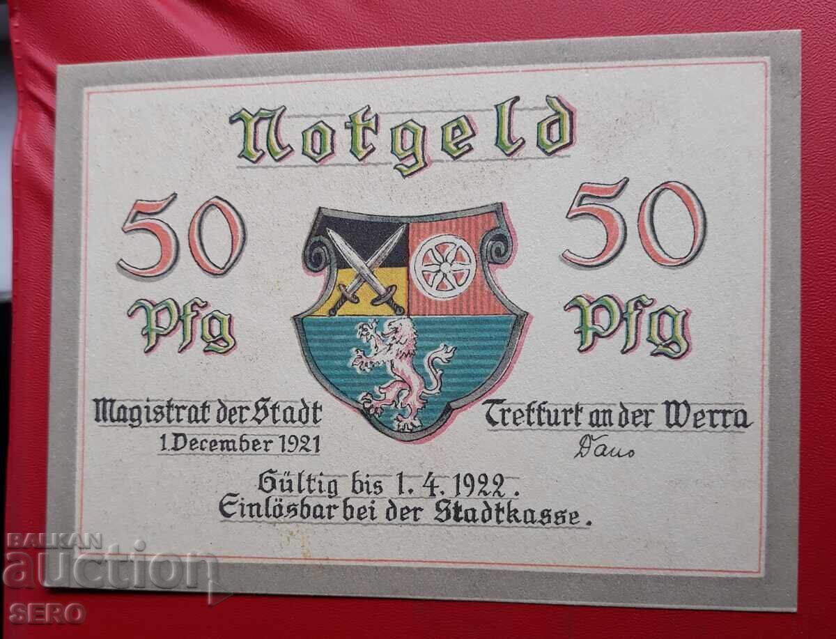 Bancnotă-Germania-Thüringen-Treffurt-50 pfennig 1921 cu preț € 1.02 | 1.99 BGN Bancnotă-Germania-Thüringen-Treffurt-50 pfennig 1921 cu preț € 1.02 | 1.99 BGN